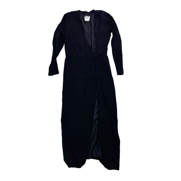 Yves Saint Laurent Vintage Asymmetric Plunging Maxi Dress Women’s Black Size 10 - Picture 4 of 8
